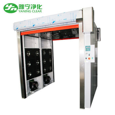 20m/S SUS304の貨物空気シャワーのトンネル ポリ塩化ビニールのドアHEPAフィルター