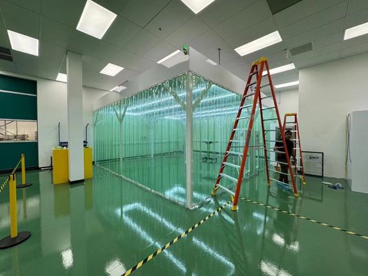 吊り天井なし クラス100 簡単に設置可能 引換可能 モジュール式 クリーンルーム DCファンフィルターユニット HEPAフィルター H14 クリーンルーム