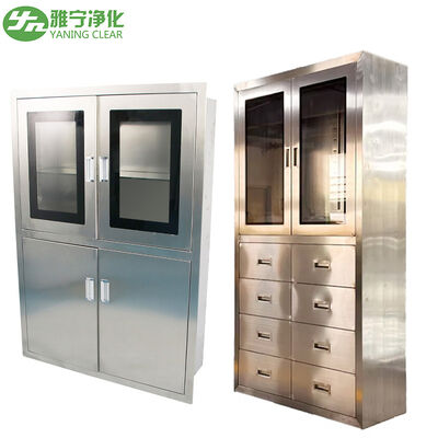 ガラスドアステンレススチール304医療キャビネット